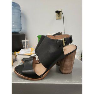 CASLON Women's Size 9.5M black Suede Leather Block Heel Sandal Shoes